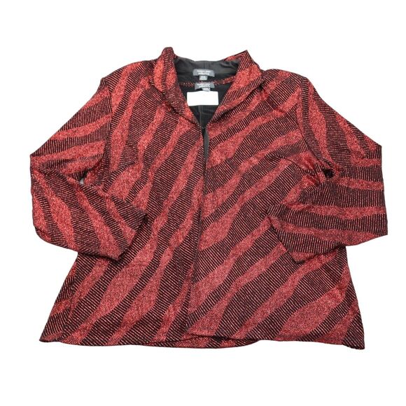 DressBarn Suits Womens 22 Red 2 Piece Embroidery Blazer Jacket and Tank - Picture 1 of 16